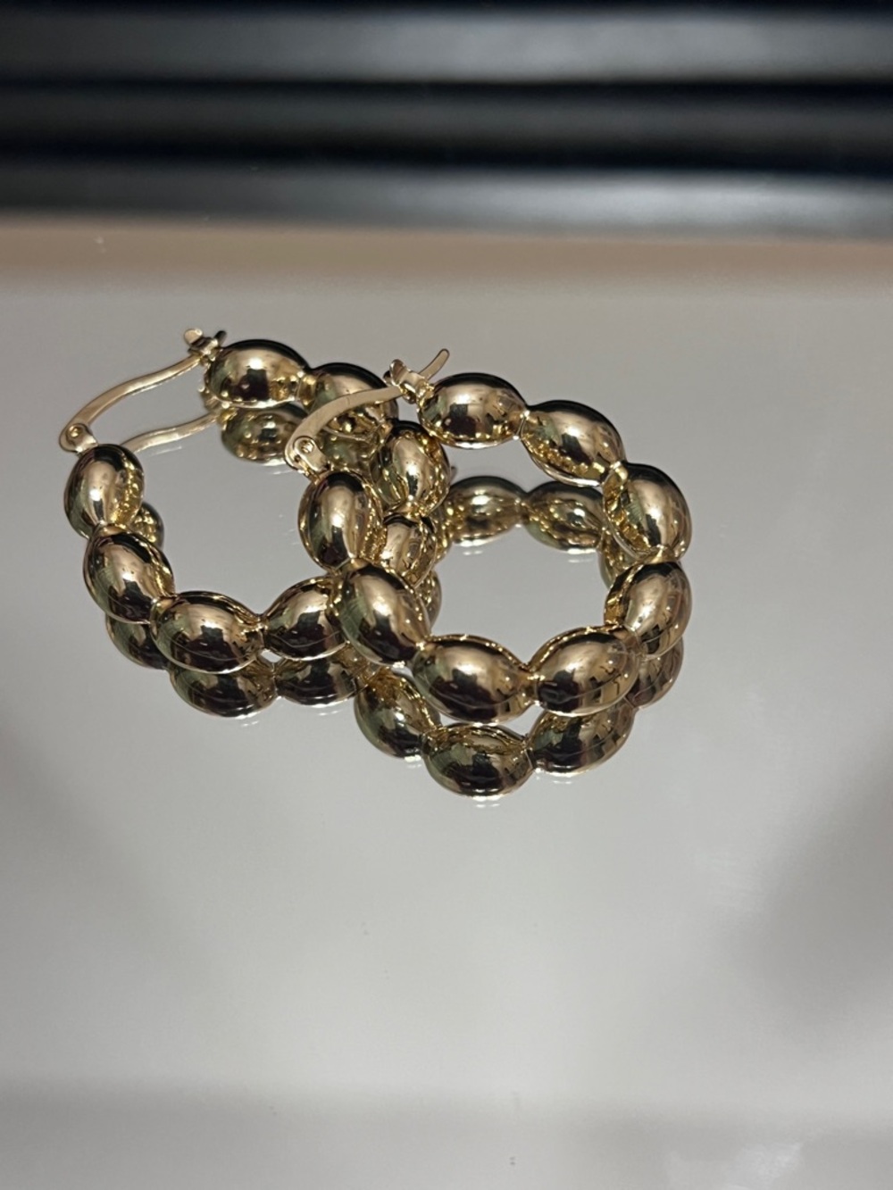 Gold Bubble Hoop Earrings - Women Jewelry